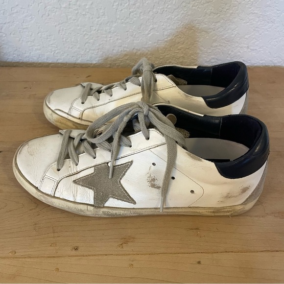 Golden Goose Super-Star Classic w/Spur in White/Ice/Night Blue - Box & Dust Bag! - Picture 4 of 13